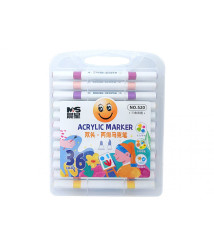 Marker Acrilic cu vârf dublu, 36 culori, cutie plastic, ML49-10